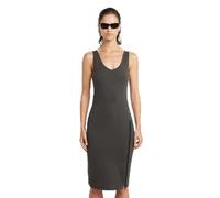 Overdyed Asymmetric Zip Dress - Black - Women L