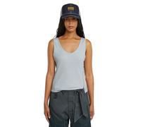 Asymmetrical Zip Slim Tank Top - Light blue - Women M