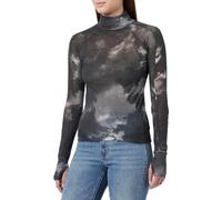 G-Star Women's Blurry camo slim mock t long sleeve, Multicolour (dk black blurry camo D23797-C565-G144), XXS