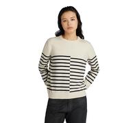 G-Star Women's Broken Stripe Jumper , Beige/khaki (antique white D24489-D563-G286), S