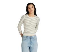 G-Star Women's Broken Stripe Lightweight Jumper , Multicolor (antique white htr/sage stripe D24491-D563-G417), XS