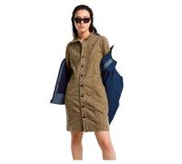 Button Through Dress - Green - Women S