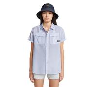 G-STAR Women's Button Through Shirt Ss Wmn, Deep Wave Micro Stripe D26132-d925-h065, XL