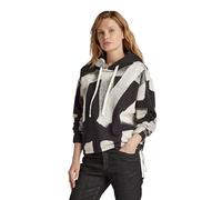 G-Star Women's Calligraphy Allover Loose Hooded Sweater , Multicolor (dk black raw paint D24384-D589-G421), XS