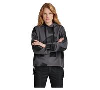 G-Star Women's Calligraphy Allover Loose Hooded Sweater , Multicolor (grey asphalt raw paint D24384-D589-G419), S