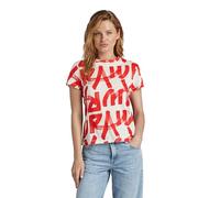 G-Star Women's Calligraphy Allover Top, Multicolor (antique white inv raw paint D24500-C565-G418), XS