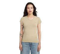 G-STAR Women's Eyben Slim V-Neck Top 2.0, Size: M, Color Beige