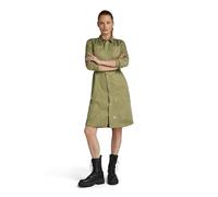 Fitted Shirt Dress - Green - Women L