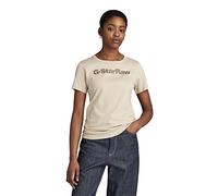 G-Star Women's GS Graphic Slim Top, Beige (spray green D23942-336-D606), L