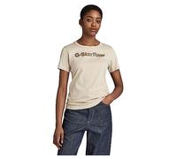 G-Star Women's GS Graphic Slim Top, Beige (spray green D23942-336-D606), S