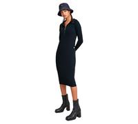 Half Zip Hooded Slim Dress - Dark blue - Women XL