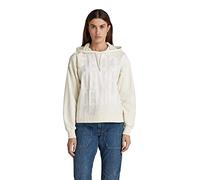 G-Star Women's Hard Core Denim Loose Hooded Sweater, White (papyrus D21559-D136-D113), XS