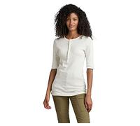 G-Star Women's Henley Half Sleeve Slim Top, White (milk D23231-D263-111), M
