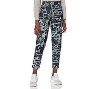 G-Star Women's Janeh Ultra High Mom Ankle Jeans, Multicolour (raw denim charcoal line art splatter D16083-C472-B894), 30W / 34L