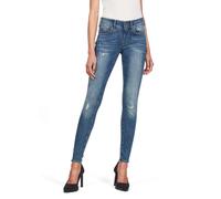 G-Star Womens Jeans Lynn Mid Super Skinny Trender, Blue Faded Destroy, W23 L30