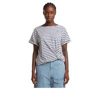 G-STAR Women's Knot R T Wmn T-Shirt, Multicoloured (Lt Chalk/Mid Blue Stripe D26224-c339-h204), L