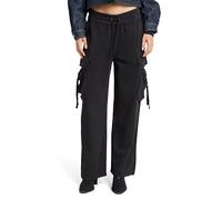 Lightweight Utility Loose Sweat Pants - Black - Women L