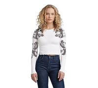 G-Star Women's Lookbook cropped baby sis r t long sleeve, White (white D23792-4107-110), L