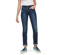 G-Star Women's Midge Saddle Straight Jeans, Blue (dk aged D07145-6553-89), 24W / 36L