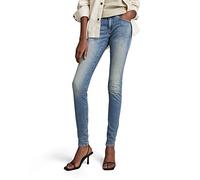 G-Star Women's Midge Zip Mid-Waist Skinny Jeans, Blue (lt vintage aged destroy D05281-8968-9114), 28W / 32L