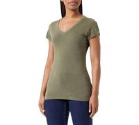 G-Star Women's Overdyed Eyben Slim V-Neck Top, Green (dark olive gd D21314-B059-C793), XS