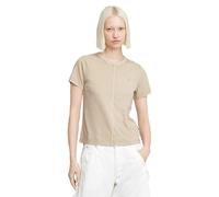 G-star Overdyed Front Seam Short Sleeve T-shirt Beige M Woman