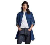 G-Star Women's Oversized Flap Pocket Shirt Evergreen, Blue (rinsed D22921-D309-082), M