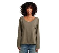 Scoop Neck Long Sleeve T-Shirt - Brown - Women S