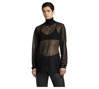 G-Star Women's Sheer Loose Turtle Knitted Sweater, Black (dk black D22535-D140-6484), S
