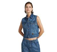 G-Star for woman. D24570-D536-G326 Shrunken waistcoat blue (XXS), Casual, Cotton, Denim, Sleeveless / Straps