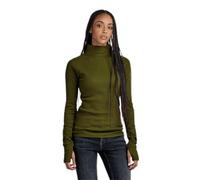 G-Star Women's Slim Rib Mock Top, Green (dark olive D23339-D289-C744), XS