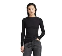 G-Star Women's Slim rib r t ls wmn, Black (dk black D23343-D493-6484), XS