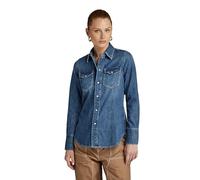 G-Star Women's Slim Western Shirt, Blue (faded noosa blue D24343-D252-G310), XS