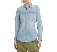 G-Star Women's Slim Western Shirt, Blue (sun faded blue mist D24343-D539-G342), S