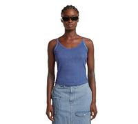 G-STAR Women's Spaghetti Strap Rib Top Wmn T-Shirt, Blue (Mid Blue Gd D26612-d968-h362), L