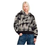 Sprayed Letters Loose Hooded Sweater - Multi color - Women L
