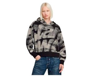 G-STAR Women's Sprayed Letters Loose Hooded Sweater Sweatshirt