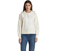 G-Star Women's Hard Core Denim Loose Hooded Sweater, White (papyrus D21559-D136-D113), XS