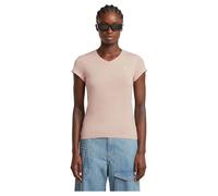 G-star Eyben Slim 2.0 Short Sleeve V Neck T-shirt Beige,Pink S Woman
