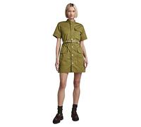 G Star Raw Womens GBG-Star RAW jurk Utility Dress SS Wmn met ceintuur groen - Green Cotton - Size Small