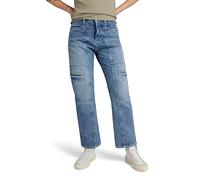 G-Star Women's Viktoria Utility High Straight Jeans, Blue (faded denali blue destroyed D24566-D499-G565), 29W / 32L