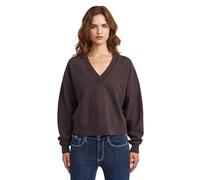 Washed Loose V Sweater - Brown - Women XL