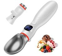 G-STORY Heated Ice Cream Scoop Rechargeable, 4000mAh Electric Ice Cream Scoop with 3-Level Adjustable Heats and LED Display, Kitchen Gadgets for Hard Ice Cream, IP67 Waterproof, Indicator Light
