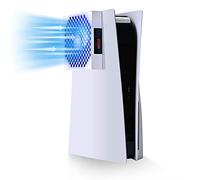 G-STORY PS5 Cooling Fan,PS5 Cooler System, Fan Speed Automactically Adjusted by Temperature(℃/℉), Low Noise, 3 Speed 1500/1750/2000RPM (140MM) with RGB LED (White)