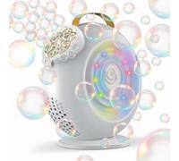 G-STORY Rechargeable Automatic Bubble Machine for Kids - 15000+ Bubbles Per Min, 90°/360° Auto Rotating & LED Light 500ML Capacity Bubble Blower with 2 Speed Modes for Outdoor Party Wedding Birthday