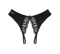 G String Cheeky Underwear for Women Sexy Low Waisted Tangas Breathable Panties Soft Lace Funny Thongs Lingerie Sheer Crotchless Briefs Comfor Stretch Tummy Control Cute See Through Black