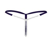 G String Thongs For Women Sexy Women Pearl G String And Solid Low Waist Underwear Maxi Briefs For Women Knickers Women Full Brief (Purple, One Size)