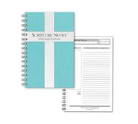 G.T. Luscombe Company, Inc. Scripture Notes Bible Study Notebook, 9" x 5.5", Spiral Bound, 100 Double-Sided Page, Hardboard Cover, Lined Notebook with Prompts and Text Boxes (Tiffany Blue)