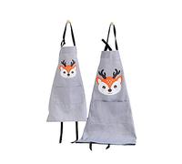 G-Tree 2 Pack Parent Child Apron - Cute Apron for Cooking,Baking,Painting,Gardening, Durable Apron with Pocket, for Father Mother Son Daughter - Gray