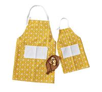 G-Tree 2 Pack Parent Child Apron - Multifunctional Apron for Cooking,Baking,Painting,Gardening, Durable Apron with Pocket Best Gift for Father Mother Son Daughter(Yellow)